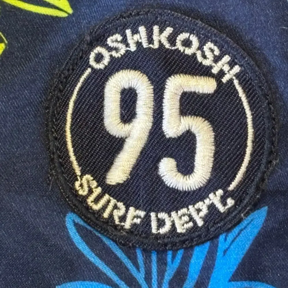 OshKosh B'gosh Boardshorts Baby 9M Blue Pineapple-Print Embroidered Swim Summer
